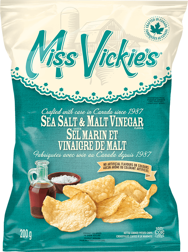 Miss Vickie's Sea Salt and Malt Vinegar Chips - 200g - CanadianCatalog
