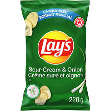 Lay's Sour Cream And Onion Chips - 220g - CanadianCatalog