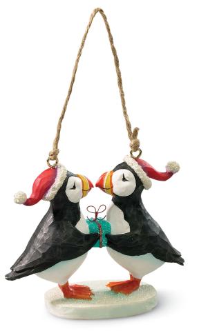 Puffin with Present Ornament - NEW!