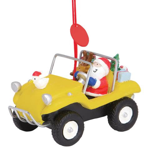 Santa In Dune Buggy Ornament - NEW!
