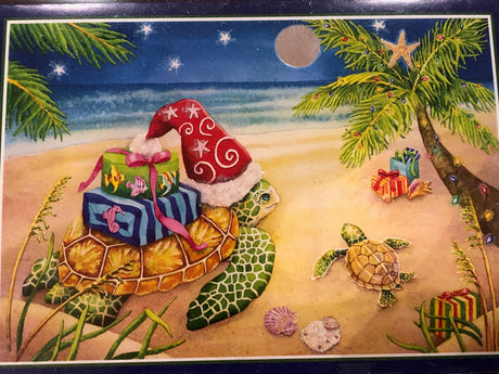 Christmas Cards - Tropical Sea Turtle Christmas