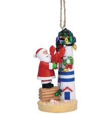 Santa Lobster Lighthouse Ornament - Sold out