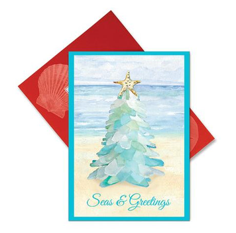 Christmas Cards - Sea Glass Christmas Tree - NEW!