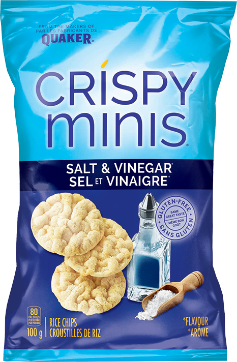 Mini Rice Chips Crispy Minis Salt & Vinegar Rice Chips - 100g | East Coast Catalog