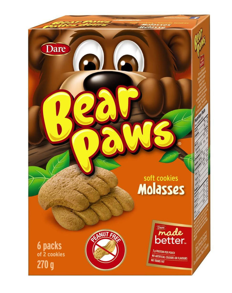 Dare Bear Paws Cookies - Molasses - 270g - East Coast Catalog