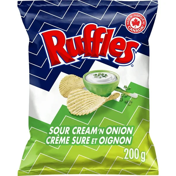 Ruffles Sour Cream 'N Onion Chips - 200g - CanadianCatalog